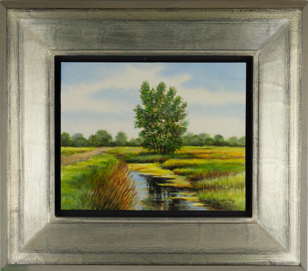 Tranquil Stream and Tree Landscape