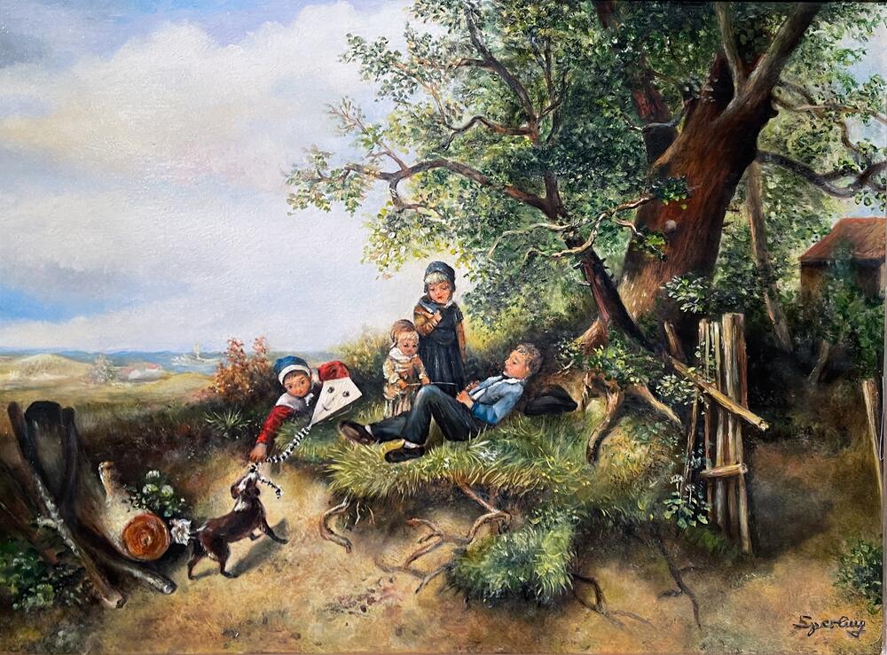 Children at Play Under a Tree