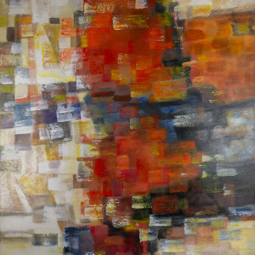 Abstract Harmony in Red and White