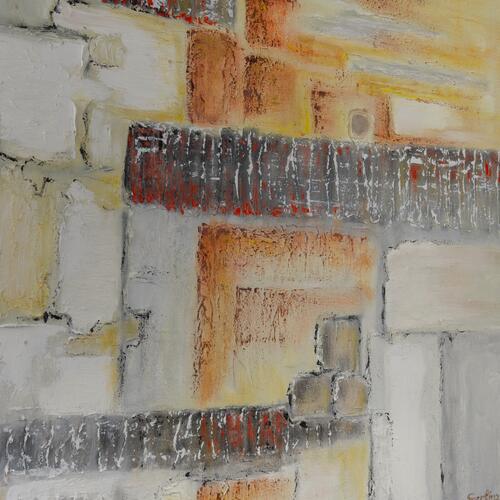 Abstract Cityscape in Warm Hues