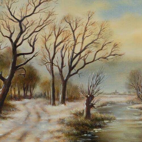 Winter Pathway Through Trees